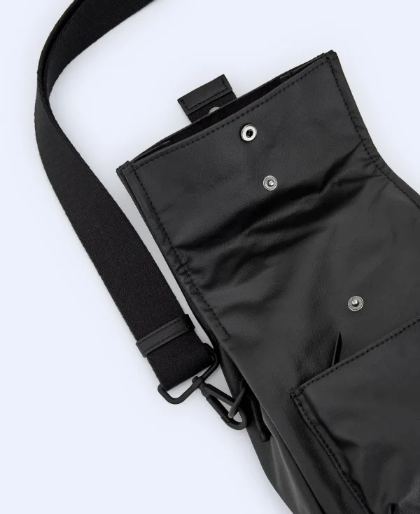 Adolfo Dominguez Bolsos>Bandolera En Algodon Reciclado Encerado Negro