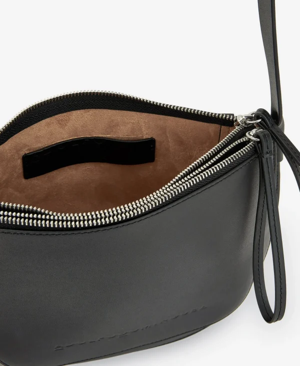 Adolfo Dominguez Bolsos>Bandolera En Piel Vaqueta Negro