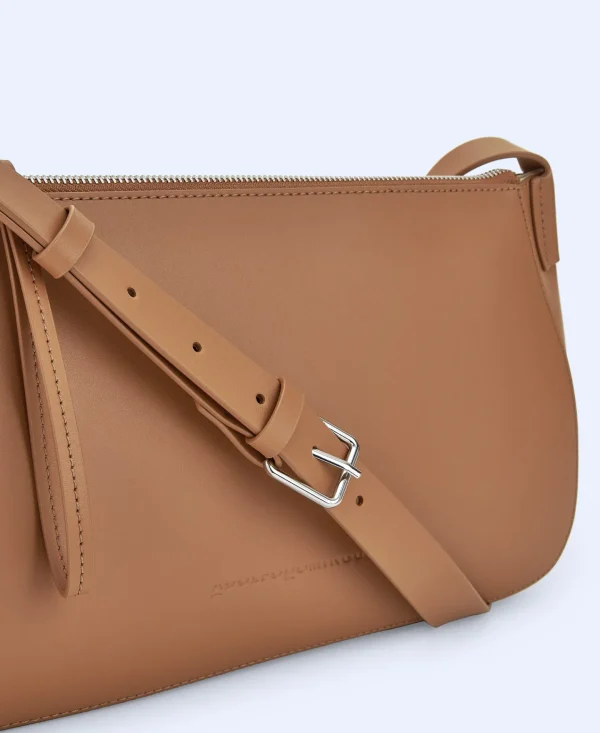 Adolfo Dominguez Bolsos>Bandolera En Piel Vaqueta Cuero