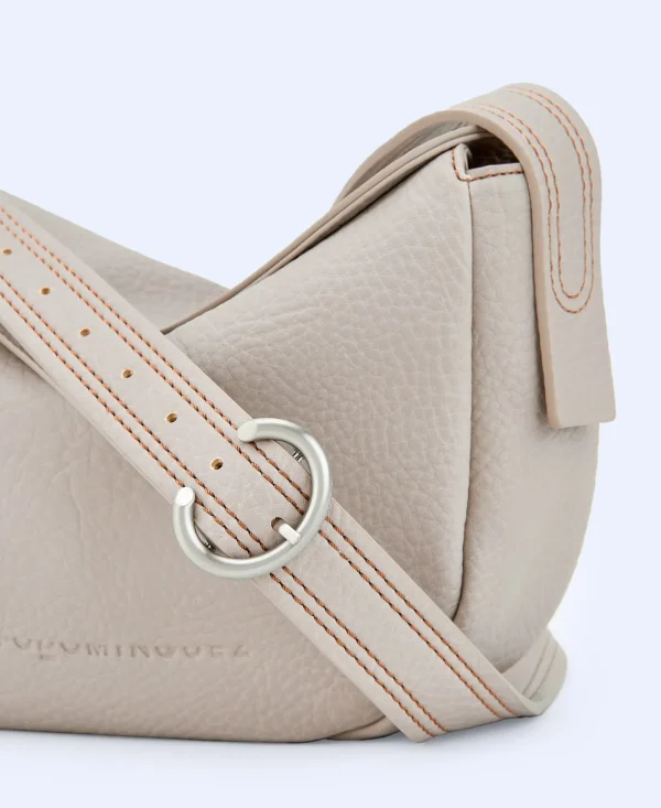 Adolfo Dominguez Bolsos>Bandolera Mediana En Material Reciclado Piedra