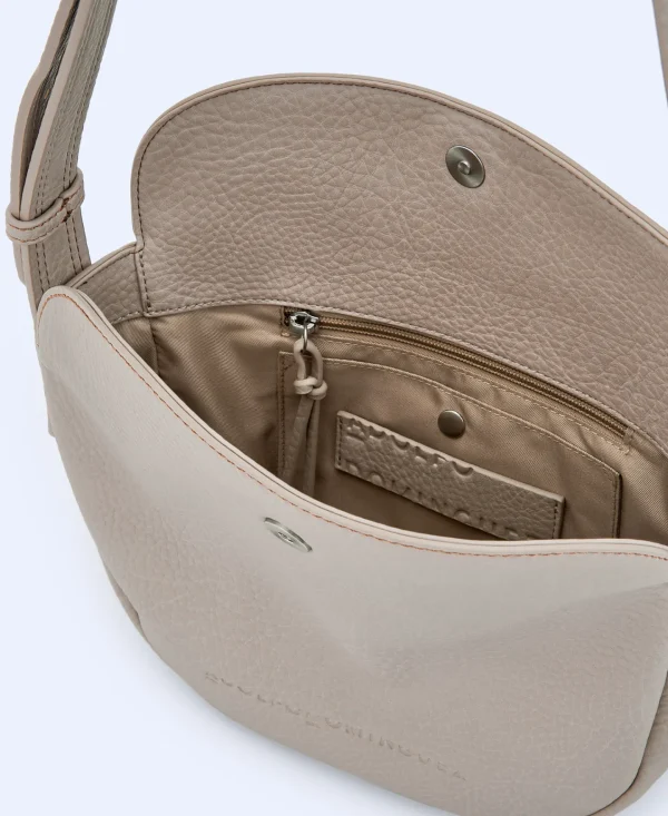 Adolfo Dominguez Bolsos>Bandolera Mediana En Material Reciclado Piedra