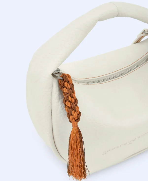 Adolfo Dominguez Bolsos>Bandolera Mediana En Poliester Reciclado Blanco Roto