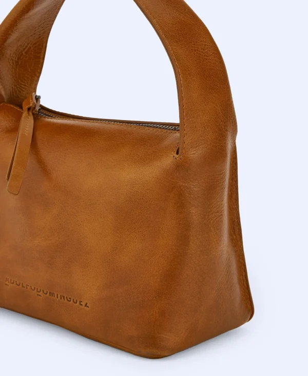 Adolfo Dominguez Bolsos>Bandolera Mini En Piel Craquelada Amarillo