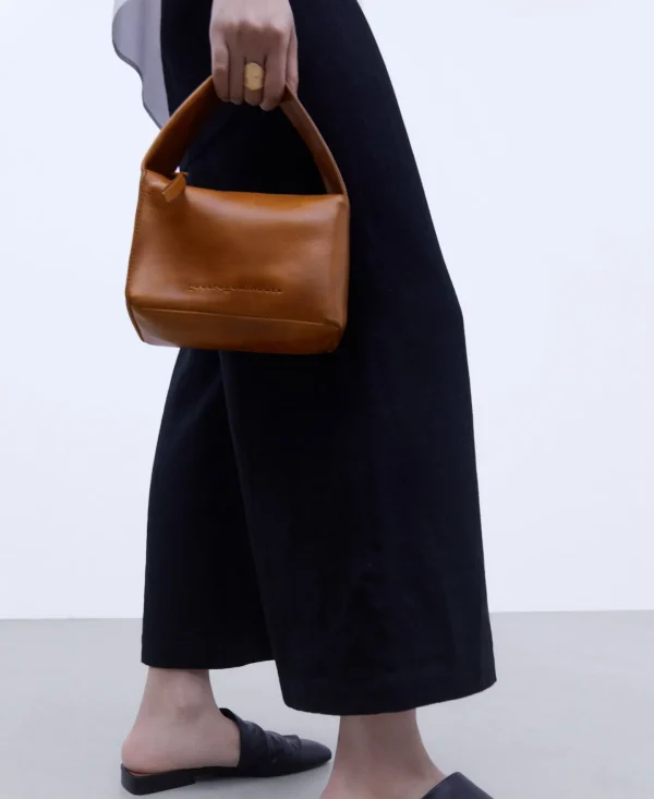 Adolfo Dominguez Bolsos>Bandolera Mini En Piel Craquelada Amarillo