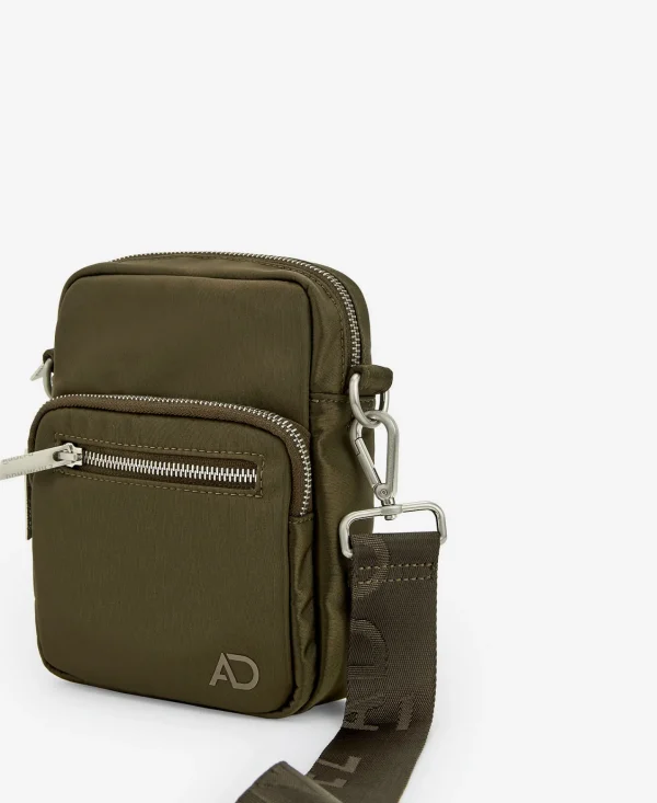 Adolfo Dominguez Bolsos>Bandolera Pequena Cremallera Metalica Caqui