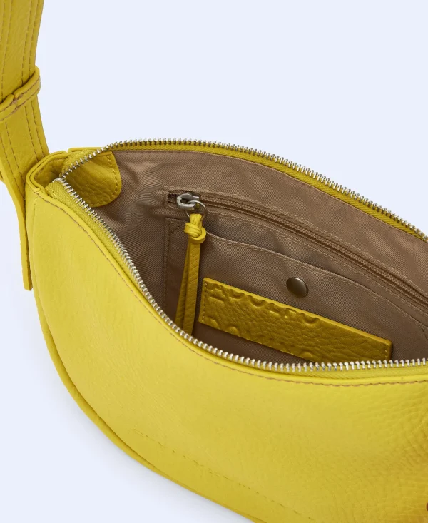 Adolfo Dominguez Bolsos>Bandolera Pequena En Material Reciclado Amarillo