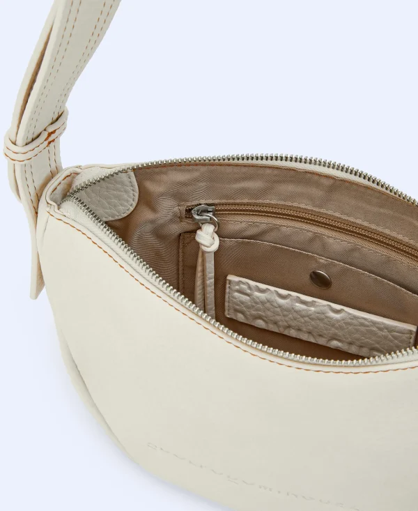 Adolfo Dominguez Bolsos>Bandolera Pequena En Material Reciclado Blanco Roto