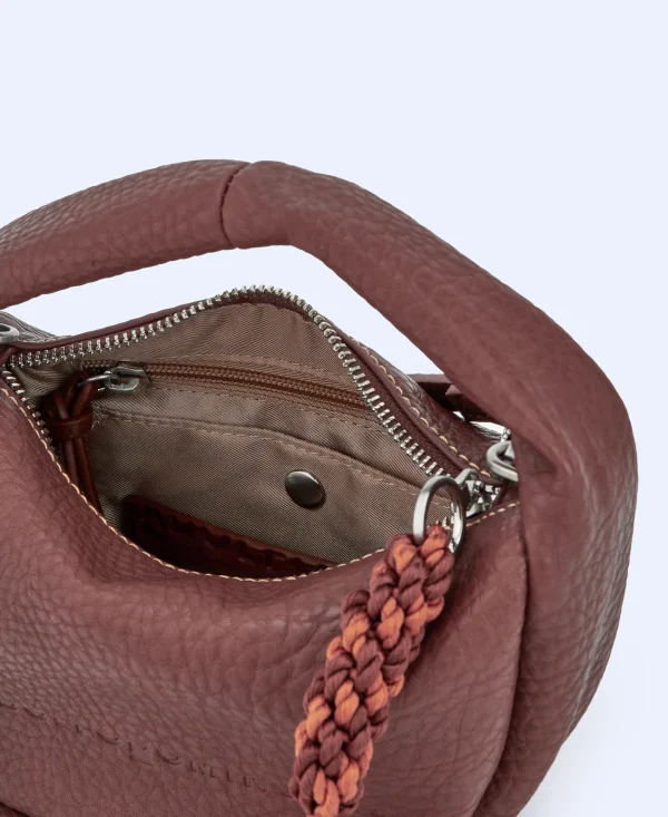 Adolfo Dominguez Bolsos>Bandolera Pequena En Poliester Reciclado Marron