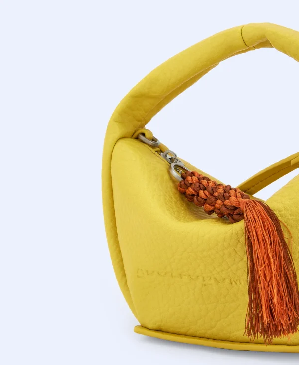 Adolfo Dominguez Bolsos>Bandolera Pequena En Poliester Reciclado Amarillo