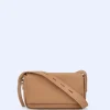 Adolfo Dominguez Bolsos>Bandolera Pequena En Textura Lisa Camel