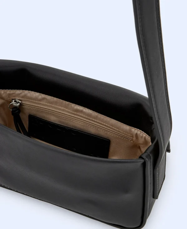 Adolfo Dominguez Bolsos>Bandolera Pequena En Textura Lisa Negro