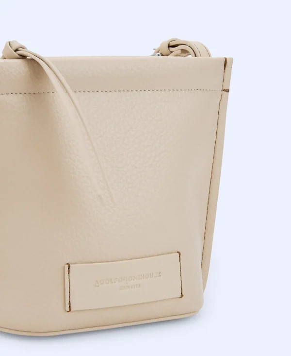 Adolfo Dominguez Bolsos>Bandolera Pequena Textura Grano Crema