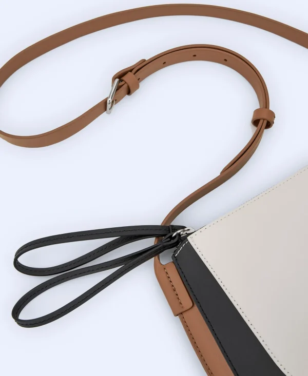 Adolfo Dominguez Bolsos>Bandolera Tricolor En Piel Vaqueta Multicolor