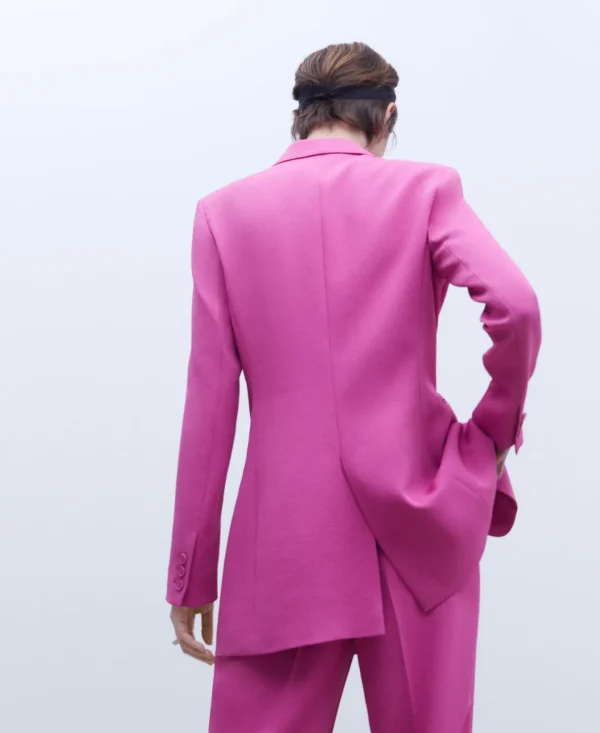 Adolfo Dominguez Blazer>Blazer Larga Y Entallada Rosa
