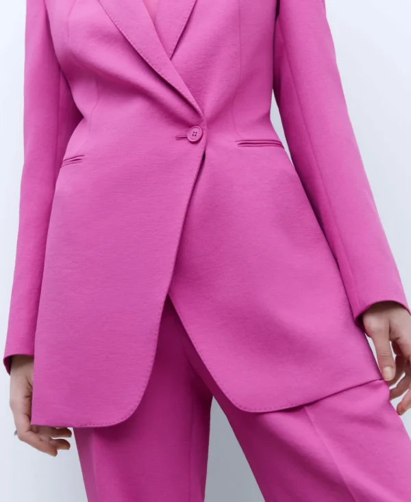 Adolfo Dominguez Blazer>Blazer Larga Y Entallada Rosa