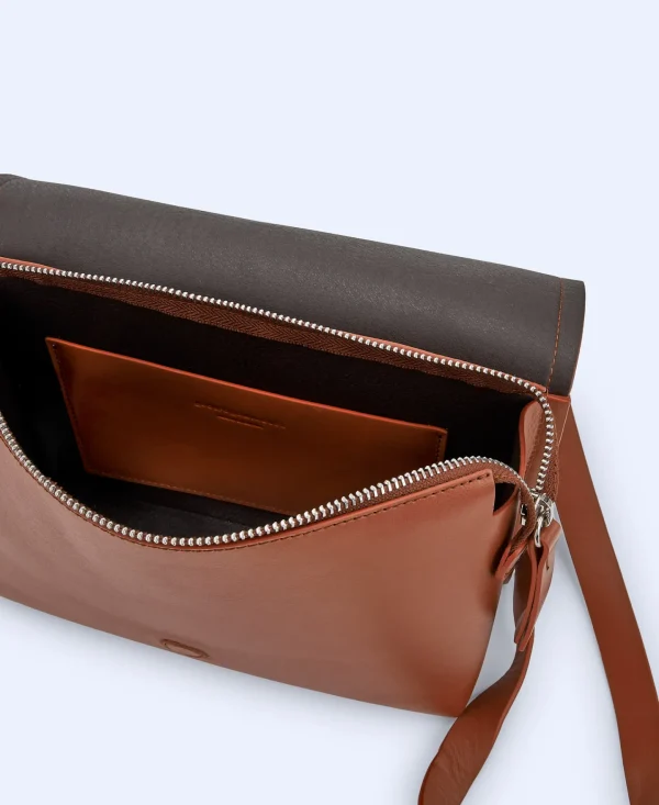 Adolfo Dominguez Bolsos>Bolso Baguette Made In Spain En Piel Teja