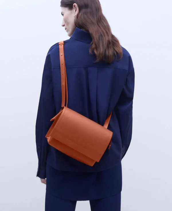 Adolfo Dominguez Bolsos>Bolso Baguette Made In Spain En Piel Teja