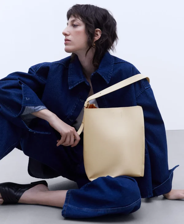 Adolfo Dominguez Bolsos>Bolso Hobo Made In Spain En Piel Crudo