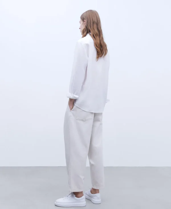 Adolfo Dominguez Camisas>Camisa Cuello Solapa En Lino 100% Blanco