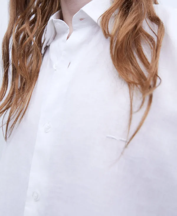 Adolfo Dominguez Camisas>Camisa Cuello Solapa En Lino 100% Blanco