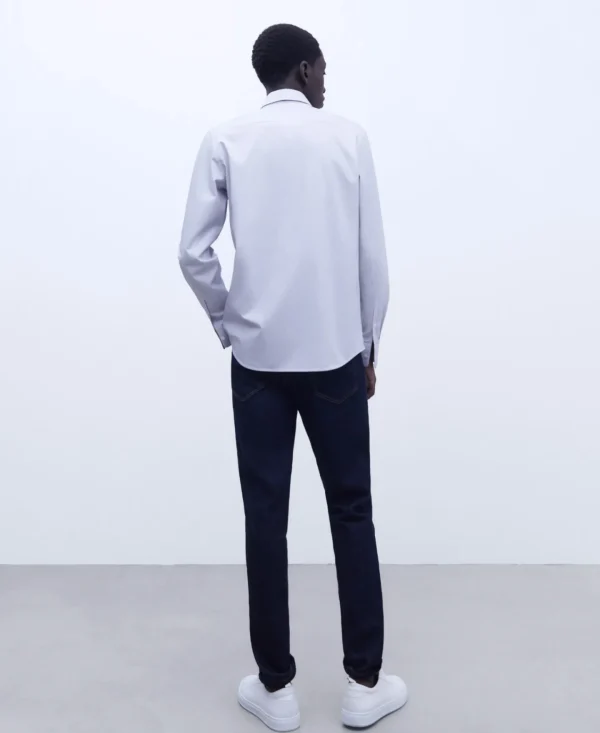 Adolfo Dominguez Camisas>Camisa Cuello Solapa Rayas Blanco/Gris