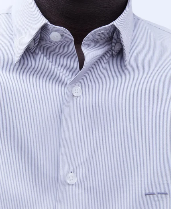 Adolfo Dominguez Camisas>Camisa Cuello Solapa Rayas Blanco/Gris