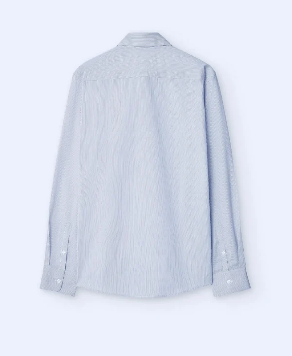 Adolfo Dominguez Camisas>Camisa Cuello Solapa Rayas Blanco/Gris