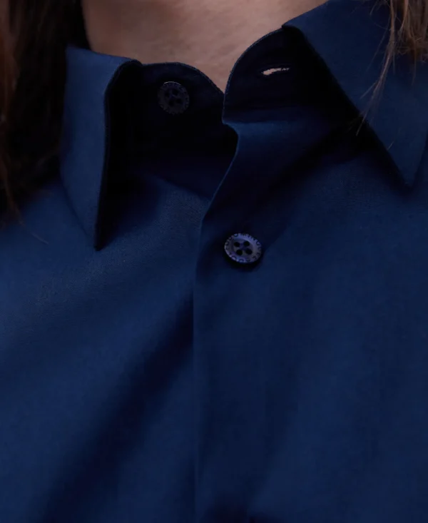 Adolfo Dominguez Camisas>Camisa En Algodon Organico Azul Marino