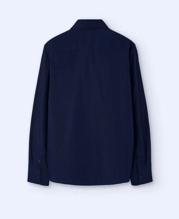 Adolfo Dominguez Camisas>Camisa En Algodon Organico Azul Marino