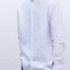 Adolfo Dominguez Camisas>Camisa En Lino Europeo Blanco/Azul
