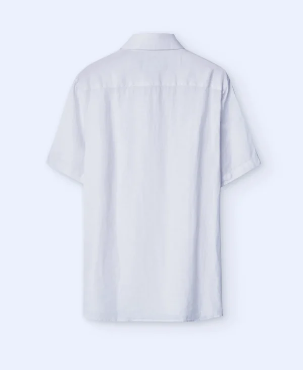 Adolfo Dominguez Camisas>Camisa Manga Corta En Lino Blanco