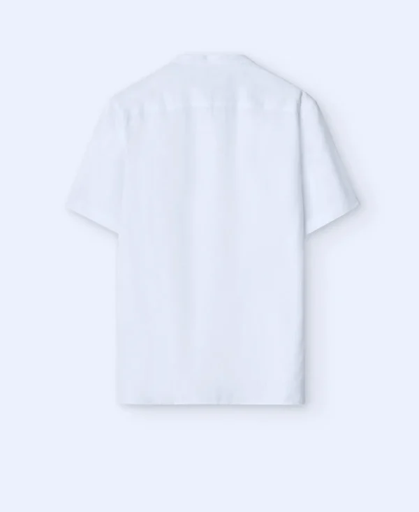 Adolfo Dominguez Camisas>Camisa Manga Corta En Lino Europeo Blanco