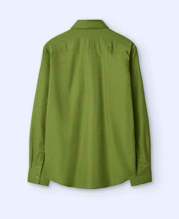 Adolfo Dominguez Camisas>Camisa Maxibolsillo En Algodon Verde