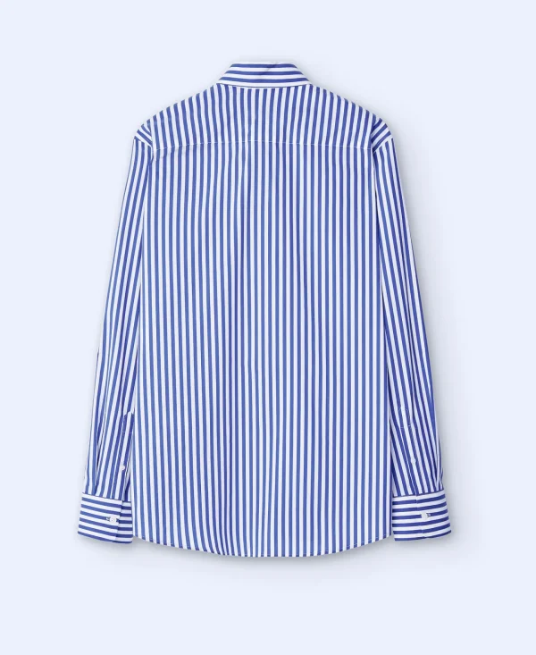 Adolfo Dominguez Camisas>Camisa Rayas Cuello Abotonado Blanco/Azul