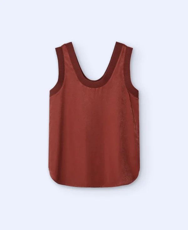 Adolfo Dominguez Camisetas>Camiseta Con Escote Redondo Teja