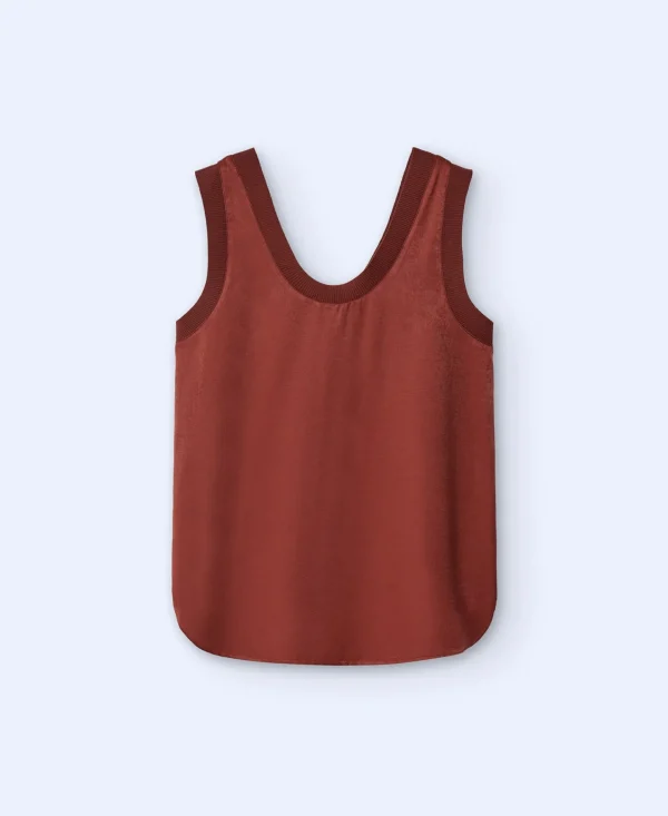 Adolfo Dominguez Camisetas>Camiseta Con Escote Redondo Teja