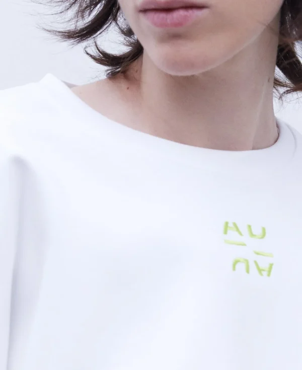 Adolfo Dominguez Camisetas>Camiseta Cropped En Algodon Blanco