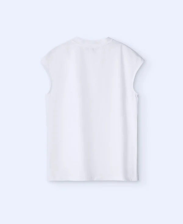 Adolfo Dominguez Camisetas>Camiseta Cuello Caja De Silueta Cuadrada Crudo