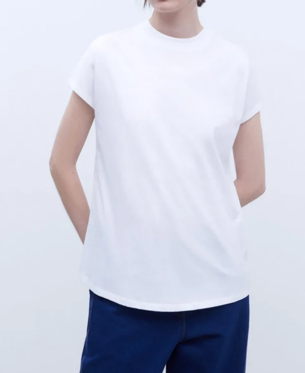 Adolfo Dominguez Camisetas>Camiseta En Algodon Blanco