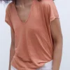 Adolfo Dominguez Camisetas>Camiseta En Lino Rosa