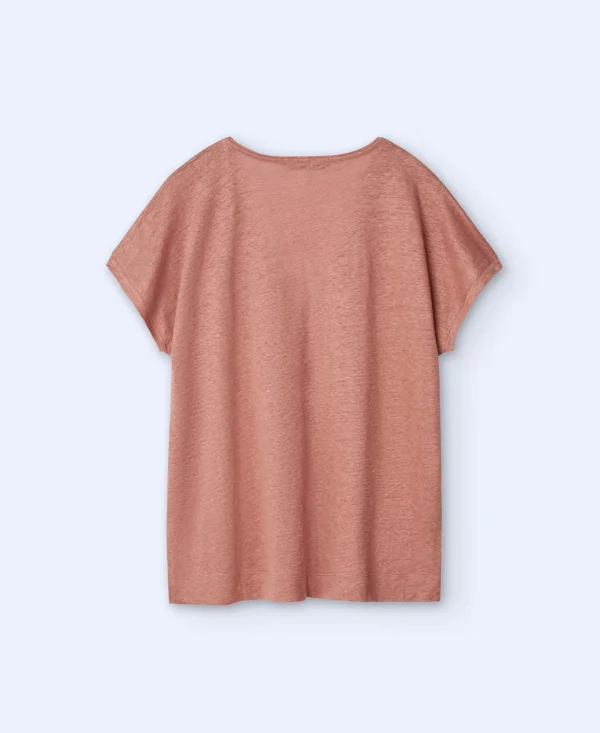 Adolfo Dominguez Camisetas>Camiseta En Lino Rosa