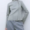 Adolfo Dominguez Abrigos Y Chaquetas>Cazadora Biker Gris Claro