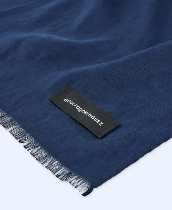 Adolfo Dominguez Foulard>Chal En Lino Azul Marino