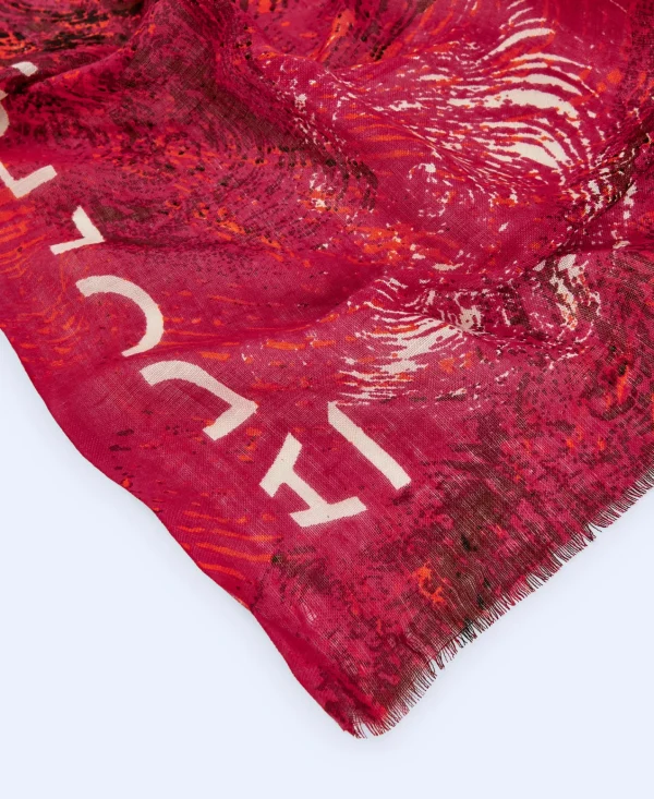 Adolfo Dominguez Foulares>Chal Estampado En Lino Europeo Fucsia