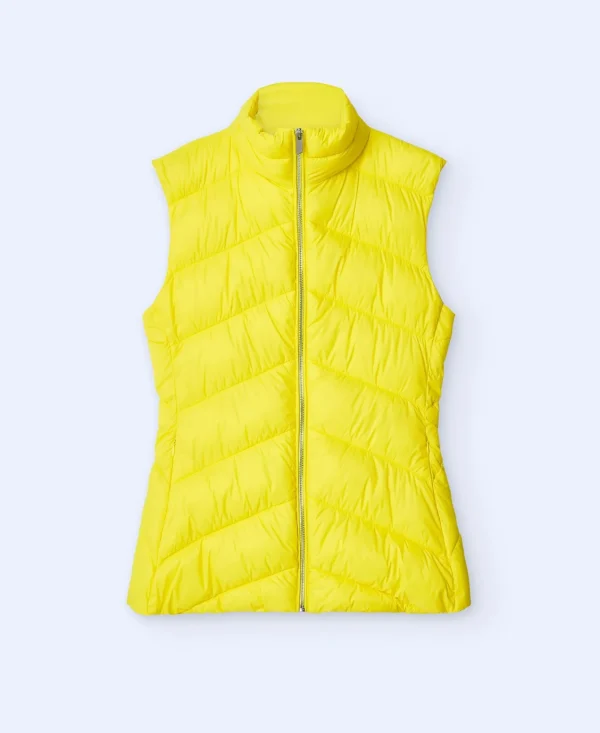 Adolfo Dominguez Abrigos Y Chaquetas>Chaleco Acolchado Entallado Amarillo Oscuro
