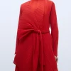 Adolfo Dominguez Abrigos Y Chaquetas>Chaqueta Asimetrica En Crinkle Rojo