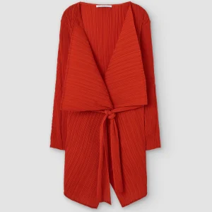 Adolfo Dominguez Abrigos Y Chaquetas>Chaqueta Asimetrica En Crinkle Rojo