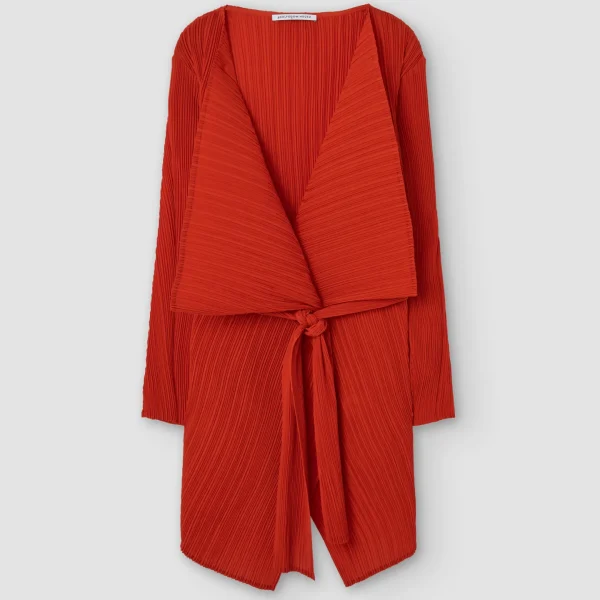 Adolfo Dominguez Abrigos Y Chaquetas>Chaqueta Asimetrica En Crinkle Rojo