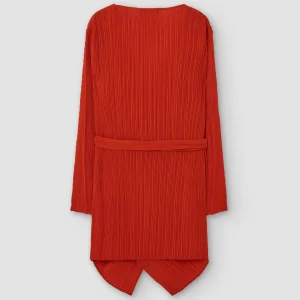 Adolfo Dominguez Abrigos Y Chaquetas>Chaqueta Asimetrica En Crinkle Rojo