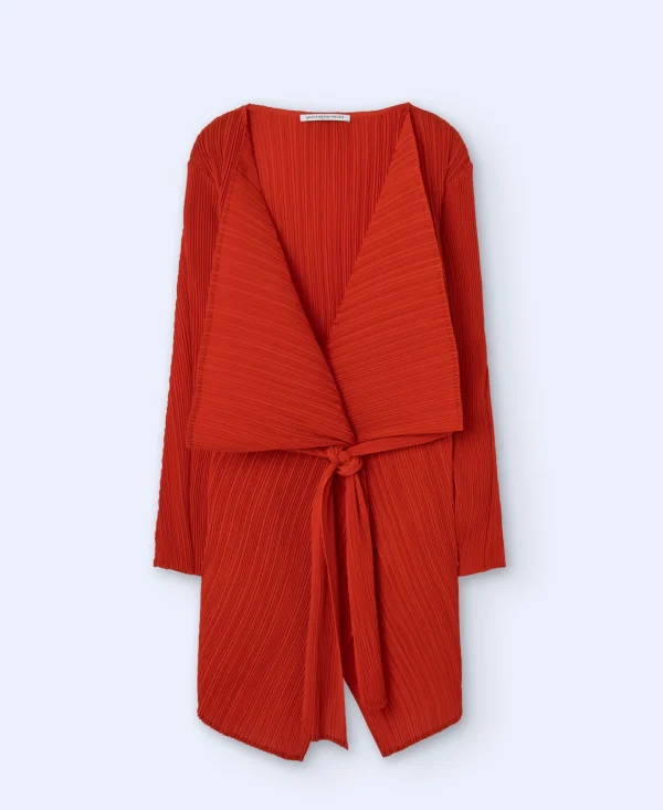 Adolfo Dominguez Abrigos Y Chaquetas>Chaqueta Asimetrica En Crinkle Rojo